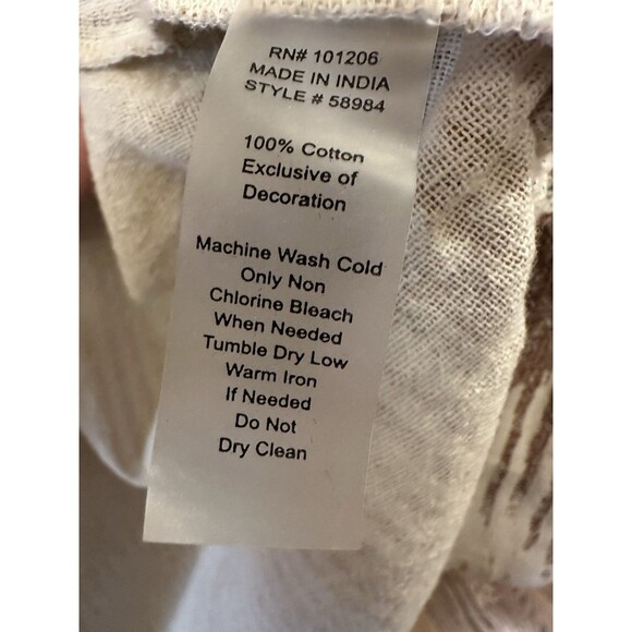 Soft Surroundings Gold Trim Boho Open Front Kimono Duster 100% Cotton One Size - Picture 5 of 9